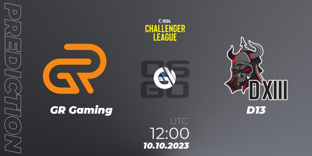 Prognoza GR Gaming - D13. 10.10.23, CS2 (CS:GO), ESL Challenger League Season 46: Asia-Pacific