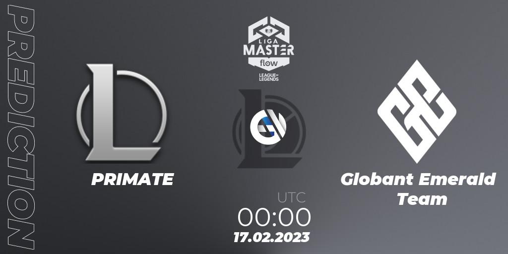 Prognoza PRIMATE - Globant Emerald Team. 17.02.2023 at 00:00, LoL, Liga Master Opening 2023 - Group Stage