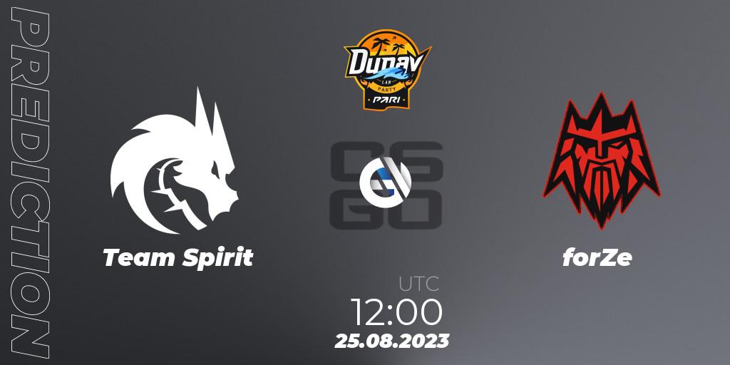 Prognoza Team Spirit - forZe. 25.08.2023 at 12:00, Counter-Strike (CS2), PARI Dunav Party 2023