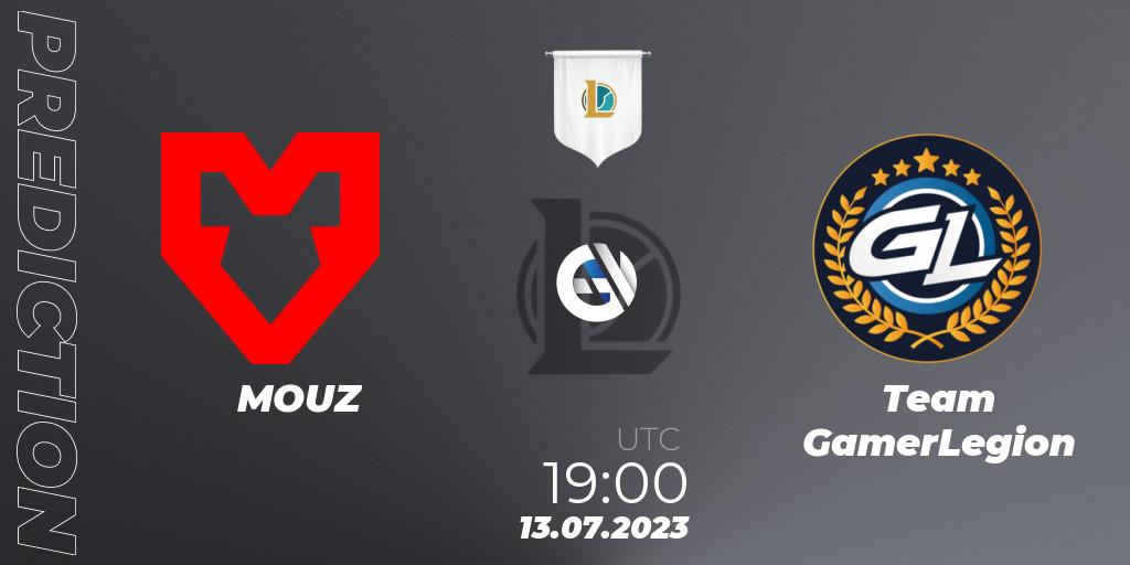 Prognoza MOUZ - Team GamerLegion. 13.07.23, LoL, Prime League Summer 2023 - Group Stage