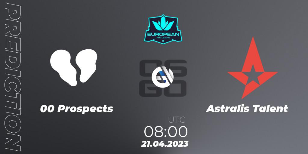 Prognoza 00 Prospects - Astralis Talent. 21.04.2023 at 08:00, Counter-Strike (CS2), European Pro League Season 7