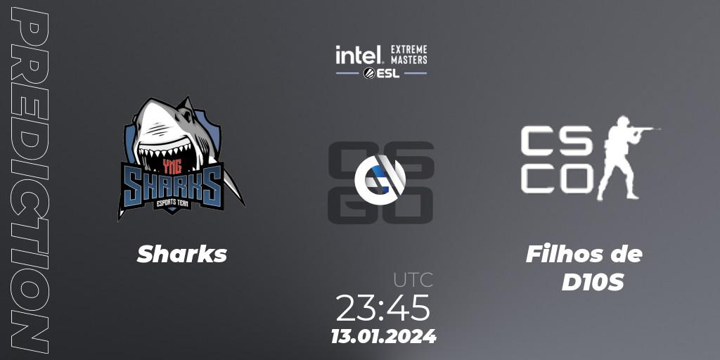 Prognoza Sharks - Filhos de D10S. 13.01.2024 at 23:45, Counter-Strike (CS2), Intel Extreme Masters China 2024: South American Open Qualifier #1