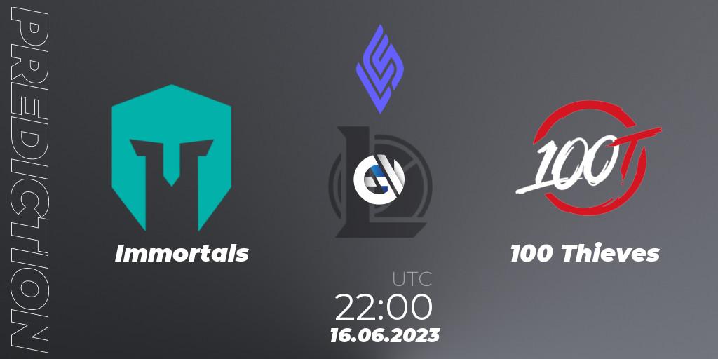 Prognoza Immortals - 100 Thieves. 23.06.23, LoL, LCS Summer 2023 - Group Stage
