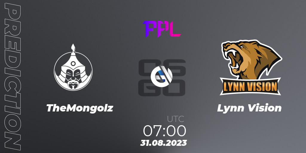 Prognoza TheMongolz - Lynn Vision. 31.08.2023 at 07:00, Counter-Strike (CS2), Perfect World Arena Premier League Season 5