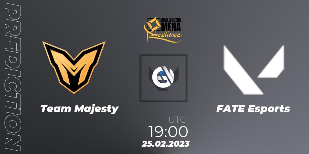 Prognoza Team Majesty - FATE Esports. 25.02.2023 at 19:00, VALORANT, VALORANT Challengers 2023 MENA: Resilience Split 1 - Levant and North Africa