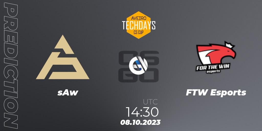 Prognoza sAw - FTW Esports. 08.10.2023 at 14:30, Counter-Strike (CS2), Aveiro Techdays Cup 2023