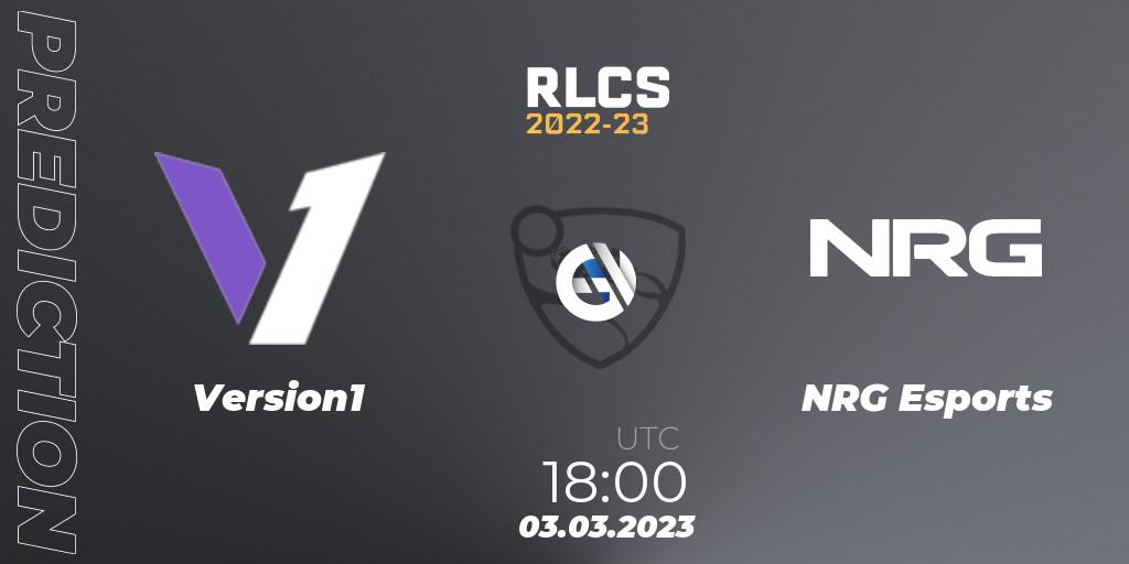 Prognoza Version1 - NRG Esports. 03.03.2023 at 18:00, Rocket League, RLCS 2022-23 - Winter: North America Regional 3 - Winter Invitational
