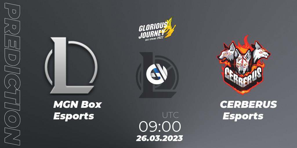 Prognoza MGN Box Esports - CERBERUS Esports. 26.03.23, LoL, VCS Spring 2023 - Group Stage