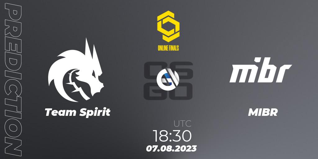 Prognoza Team Spirit - MIBR. 07.08.2023 at 19:40, Counter-Strike (CS2), CCT 2023 Online Finals 2