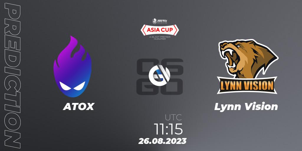 Prognoza ATOX - Lynn Vision. 26.08.2023 at 11:15, Counter-Strike (CS2), 5E Arena Asia Cup Fall 2023