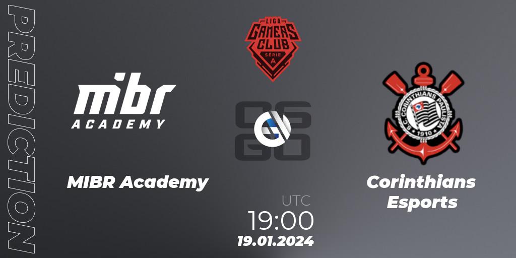 Prognoza MIBR Academy - Corinthians Esports. 19.01.24, CS2 (CS:GO), Gamers Club Liga Série A: January 2024