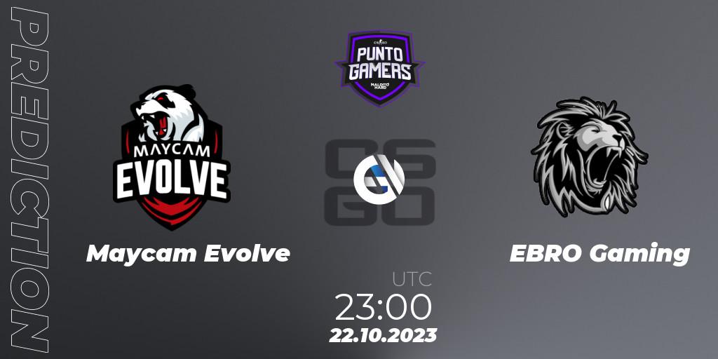 Prognoza Maycam Evolve - EBRO Gaming. 22.10.2023 at 23:00, Counter-Strike (CS2), Punto Gamers Cup 2023