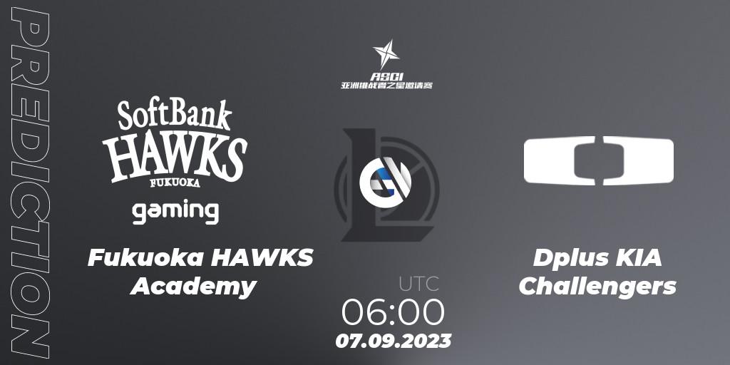 Prognoza Fukuoka HAWKS Academy - Dplus KIA Challengers. 07.09.2023 at 06:00, LoL, Asia Star Challengers Invitational 2023