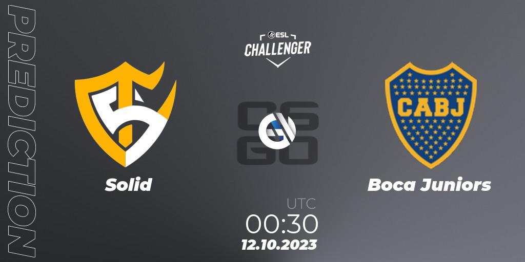 Prognoza Solid - Boca Juniors. 12.10.2023 at 00:30, Counter-Strike (CS2), ESL Challenger at DreamHack Winter 2023: South American Open Qualifier