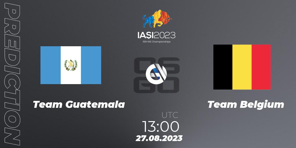 Prognoza Team Guatemala - Team Belgium. 27.08.2023 at 16:10, Counter-Strike (CS2), IESF World Esports Championship 2023