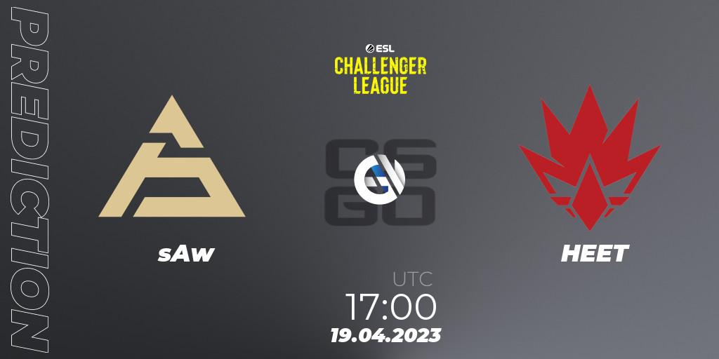 Prognoza sAw - HEET. 19.04.2023 at 17:00, Counter-Strike (CS2), ESL Challenger League Season 45: Europe