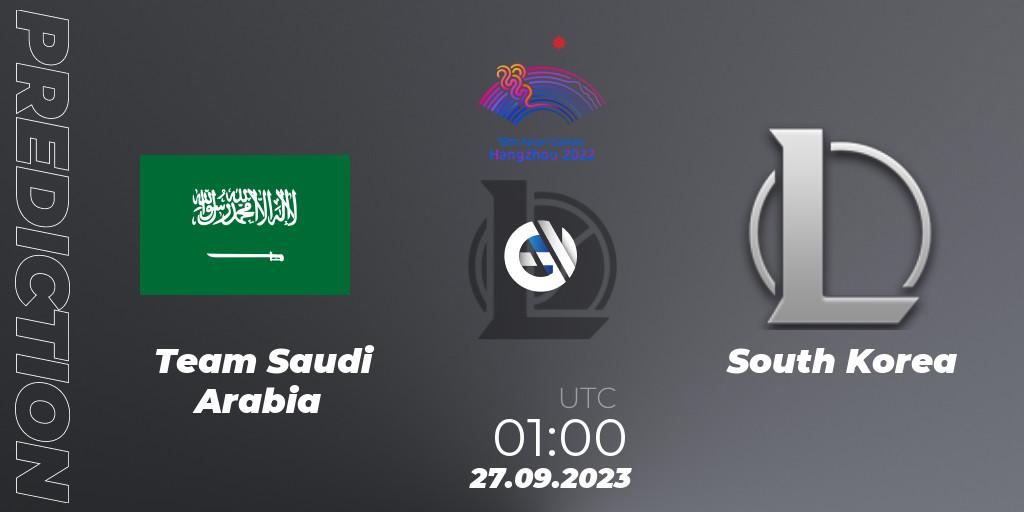 Prognoza Team Saudi Arabia - Korea Team. 27.09.2023 at 01:00, LoL, 2022 Asian Games