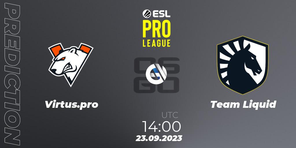 Prognoza Virtus.pro - Team Liquid. 23.09.2023 at 15:10, Counter-Strike (CS2), ESL Pro League Season 18