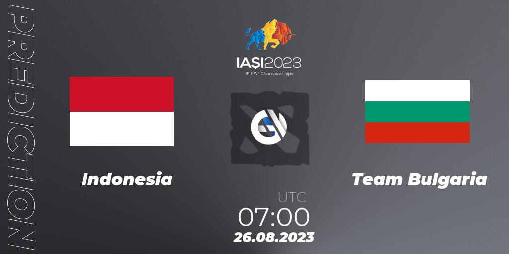 Prognoza Indonesia - Team Bulgaria. 26.08.23, Dota 2, IESF World Championship 2023