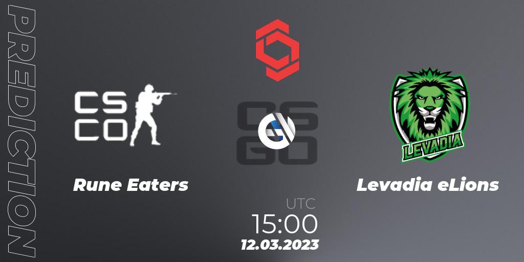 Prognoza Rune Eaters - Levadia eLions. 12.03.2023 at 15:50, Counter-Strike (CS2), CCT Central Europe Series 5 Closed Qualifier