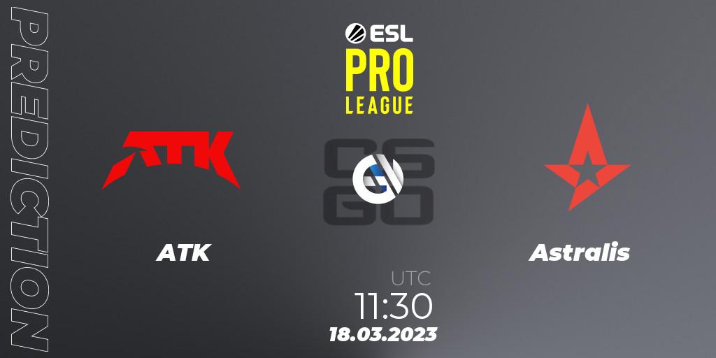 Prognoza ATK - Astralis. 18.03.23, CS2 (CS:GO), ESL Pro League Season 17