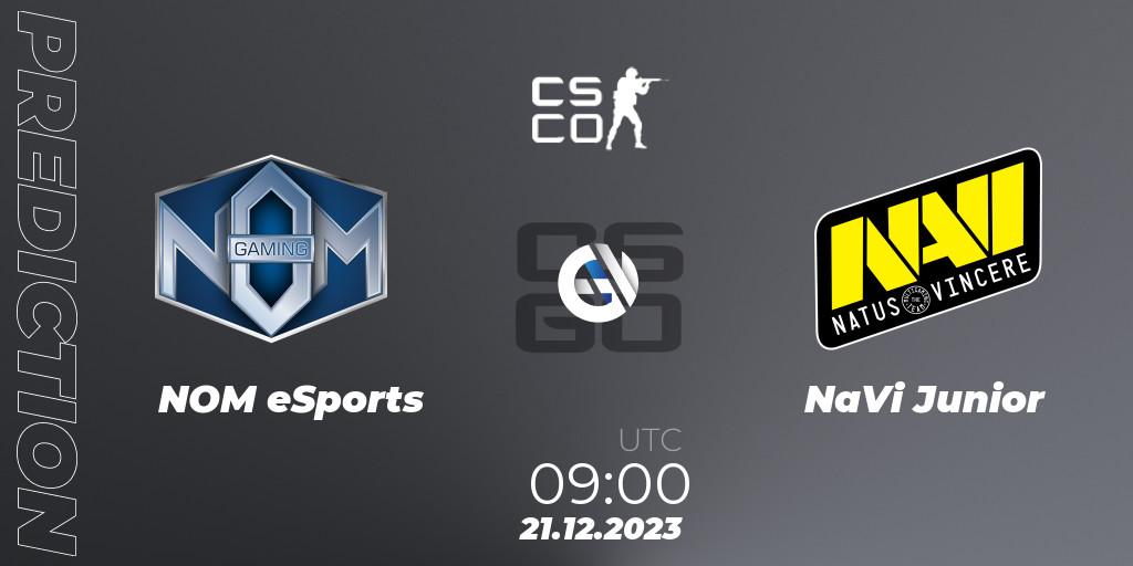 Prognoza NOM eSports - NaVi Junior. 21.12.2023 at 09:00, Counter-Strike (CS2), European Pro League Season 13: Division 2