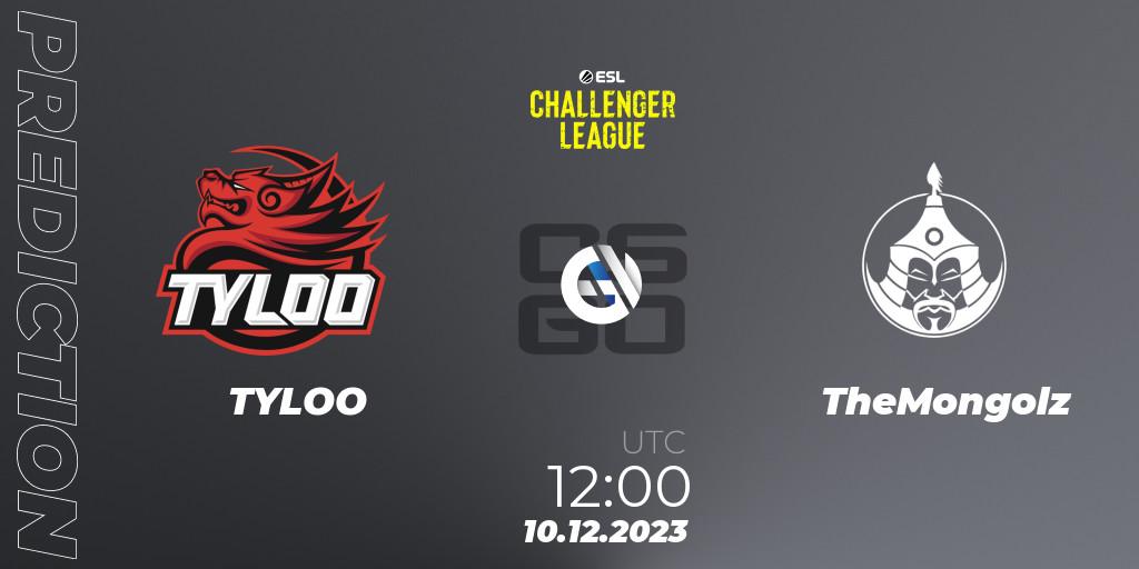 Prognoza TYLOO - TheMongolz. 10.12.2023 at 12:00, Counter-Strike (CS2), ESL Challenger League Season 46: Asia-Pacific