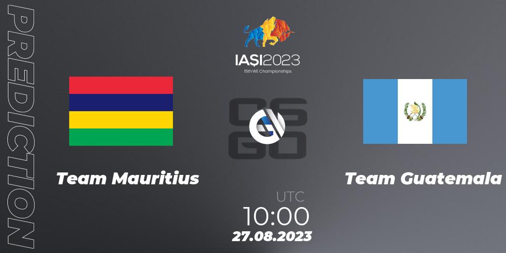 Prognoza Team Mauritius - Team Guatemala. 27.08.2023 at 13:30, Counter-Strike (CS2), IESF World Esports Championship 2023