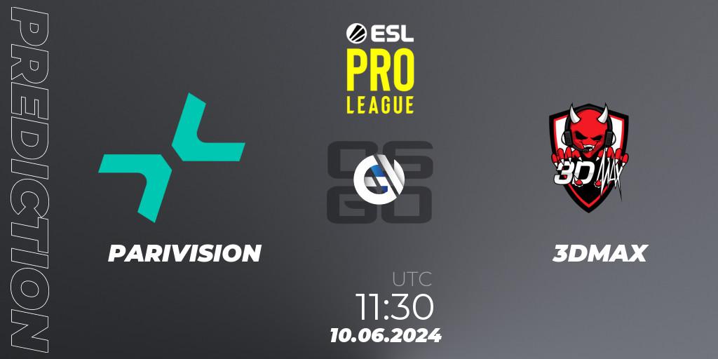 Prognoza PARIVISION - 3DMAX. 10.06.2024 at 11:30, Counter-Strike (CS2), ESL Pro League Season 20: European Conference