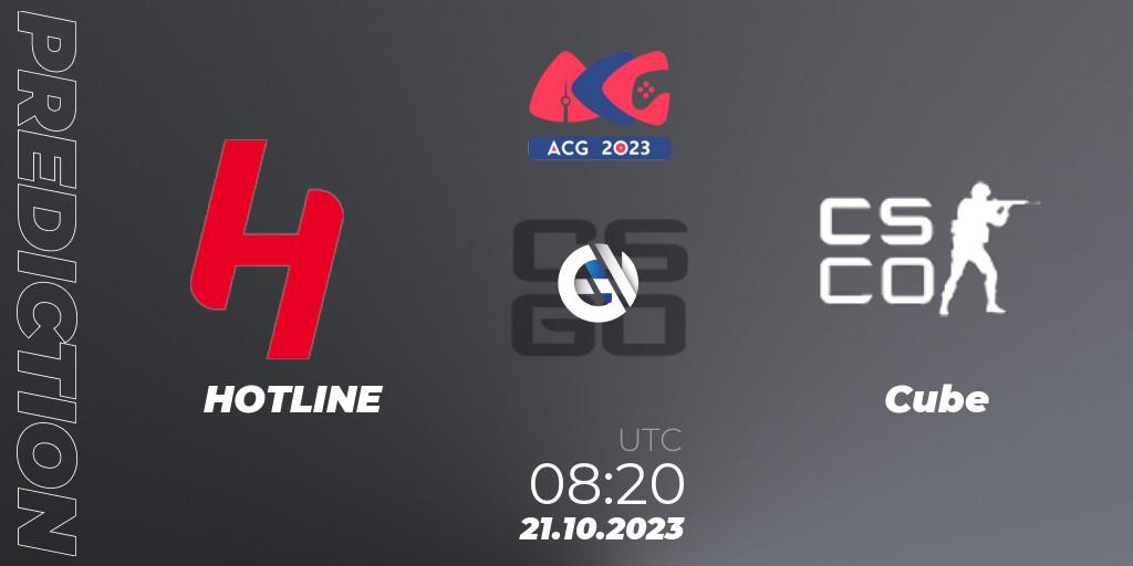 Prognoza HOTLINE - Cube. 21.10.2023 at 08:20, Counter-Strike (CS2), Almaty Cyber Games 2023