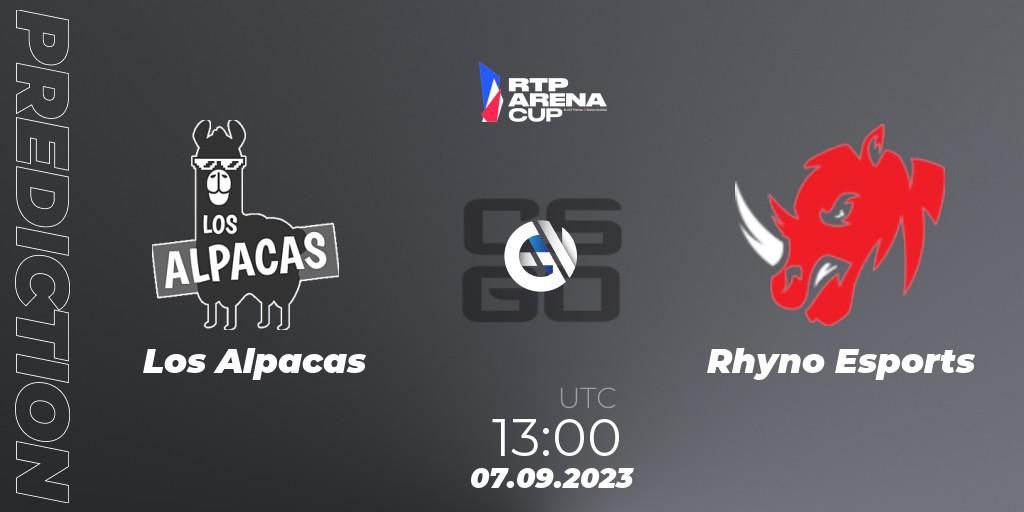 Prognoza Los Alpacas - Rhyno Esports. 07.09.2023 at 13:00, Counter-Strike (CS2), RTP Arena Cup 2023