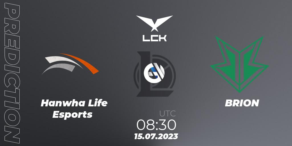 Prognoza Hanwha Life Esports - BRION. 15.07.2023 at 08:30, LoL, LCK Summer 2023 Regular Season