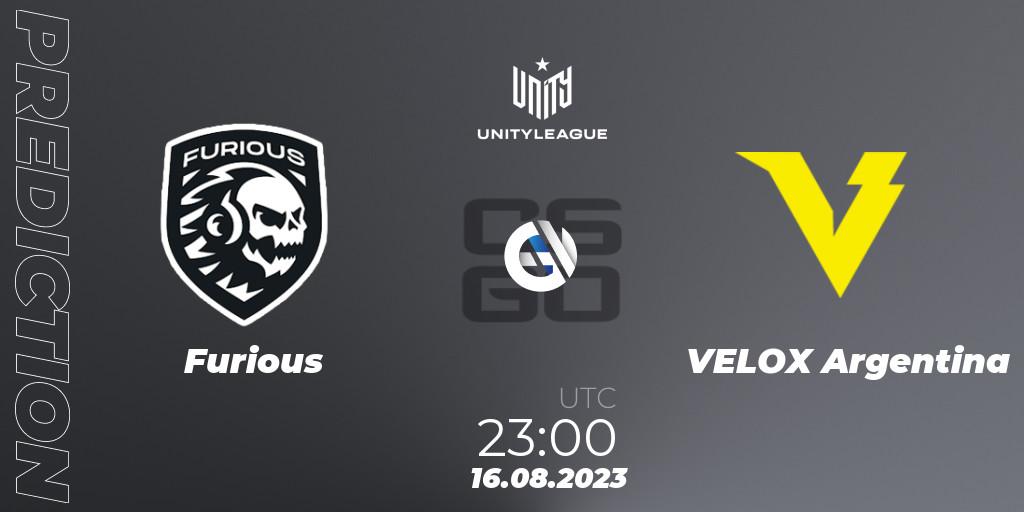 Prognoza Furious - VELOX Argentina. 16.08.2023 at 23:00, Counter-Strike (CS2), LVP Unity League Argentina 2023