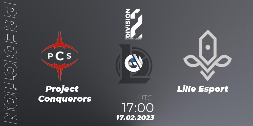 Prognoza Project Conquerors - Lille Esport. 17.02.2023 at 17:00, LoL, LFL Division 2 Spring 2023 - Group Stage