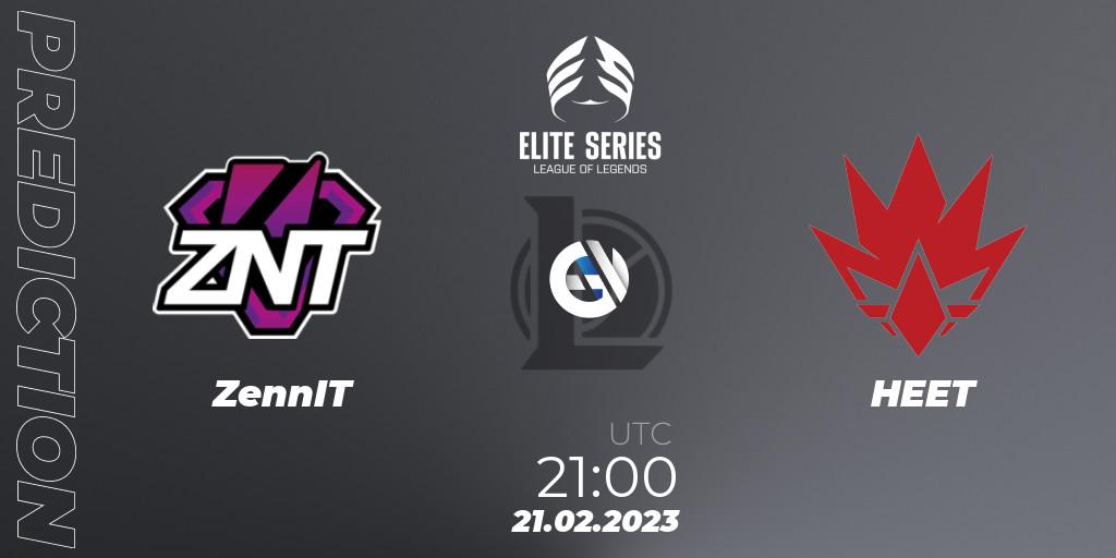 Prognoza ZennIT - HEET. 21.02.2023 at 21:00, LoL, Elite Series Spring 2023 - Group Stage