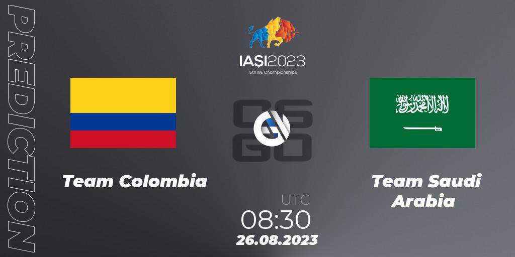 Prognoza Team Colombia - Team Saudi Arabia. 26.08.2023 at 12:30, Counter-Strike (CS2), IESF World Esports Championship 2023