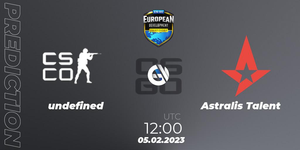 Prognoza undefined - Astralis Talent. 05.02.23, CS2 (CS:GO), European Development Championship 7 Closed Qualifier