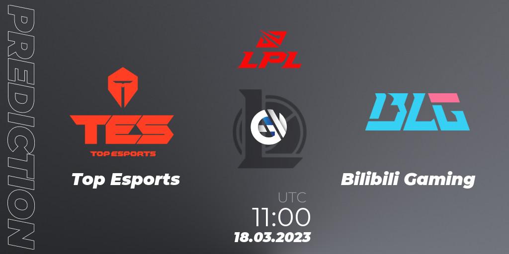 Prognoza Top Esports - Bilibili Gaming. 18.03.2023 at 11:15, LoL, LPL Spring 2023 - Group Stage