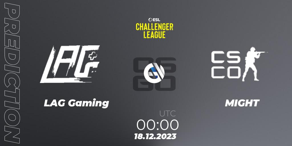 Prognoza LAG Gaming - MIGHT. 18.12.23, CS2 (CS:GO), ESL Challenger League Season 46 Relegation: North America