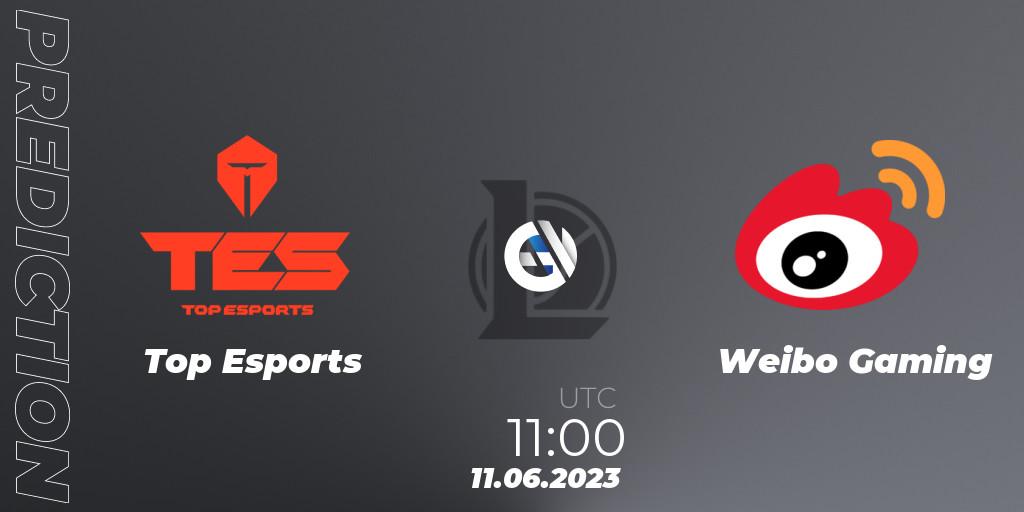 Prognoza Top Esports - Weibo Gaming. 11.06.23, LoL, LPL Summer 2023 Regular Season