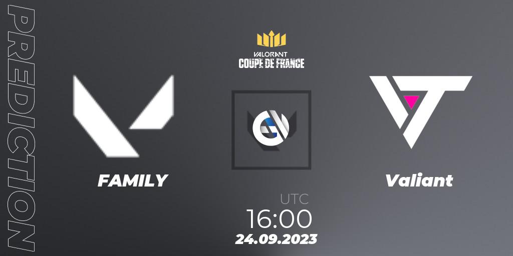 Prognoza FAMILY - Valiant. 24.09.2023 at 16:00, VALORANT, VCL France: Revolution - Coupe De France 2023