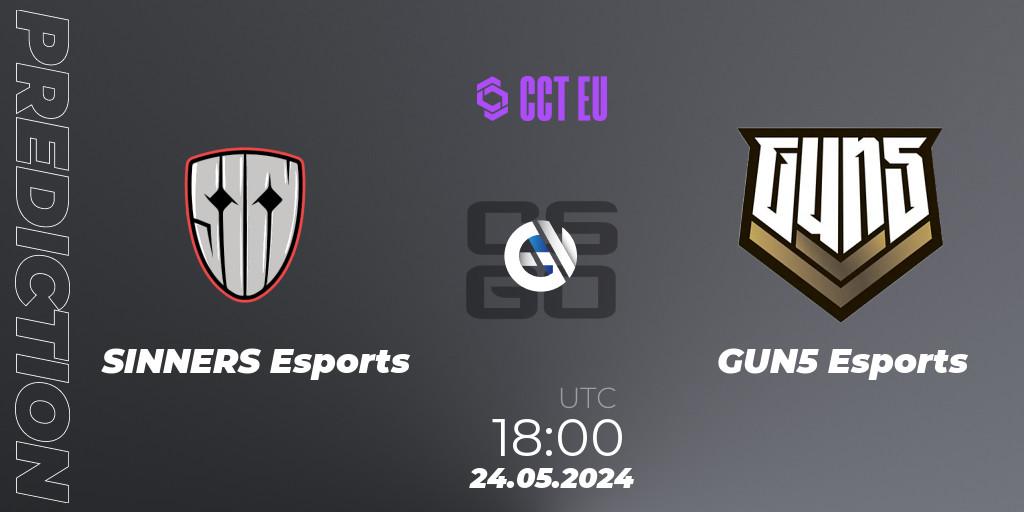 Prognoza SINNERS Esports - GUN5 Esports. 24.05.2024 at 18:00, Counter-Strike (CS2), CCT Season 2 Europe Series 4