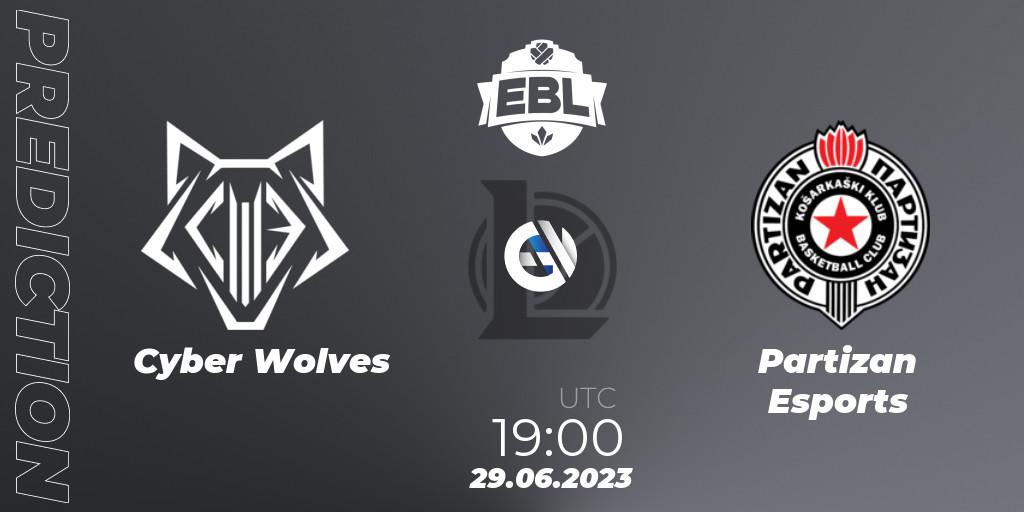 Prognoza Cyber Wolves - Partizan Esports. 15.06.23, LoL, Esports Balkan League Season 13