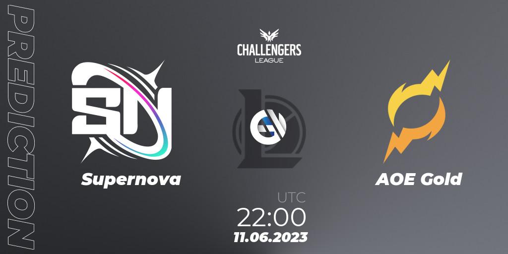 Prognoza Supernova - AOE Gold. 11.06.2023 at 22:00, LoL, North American Challengers League 2023 Summer - Group Stage