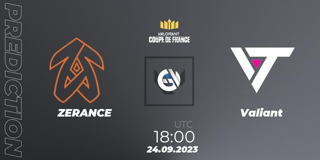 Prognoza ZERANCE - Valiant. 24.09.23, VALORANT, VCL France: Revolution - Coupe De France 2023