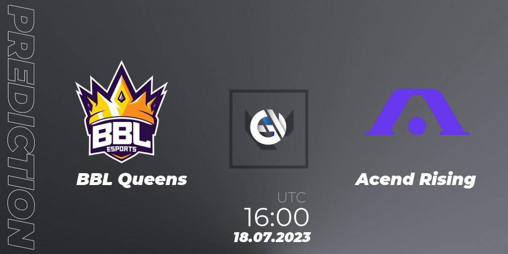 Prognoza BBL Queens - Acend Rising. 18.07.2023 at 16:10, VALORANT, VCT 2023: Game Changers EMEA Series 2 - Group Stage