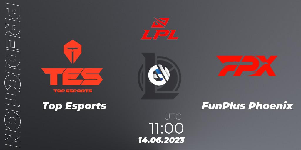 Prognoza Top Esports - FunPlus Phoenix. 14.06.23, LoL, LPL Summer 2023 Regular Season