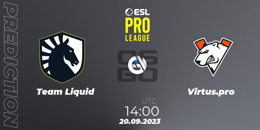 Prognoza Team Liquid - Virtus.pro. 20.09.23, CS2 (CS:GO), ESL Pro League Season 18