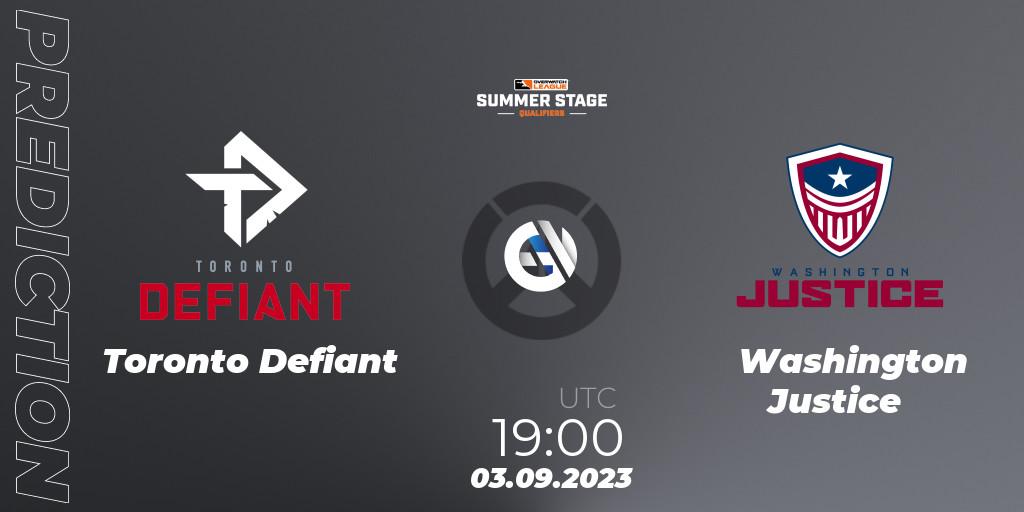 Prognoza Toronto Defiant - Washington Justice. 06.08.2023 at 19:00, Overwatch, Overwatch League 2023 - Summer Stage Qualifiers
