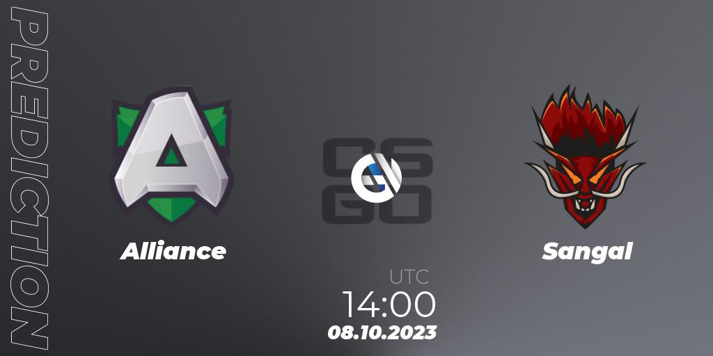 Prognoza Alliance - Sangal. 08.10.2023 at 14:00, Counter-Strike (CS2), A1 Gaming League Season 7
